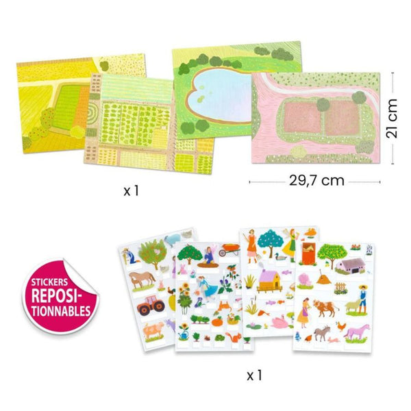 Djeco Farm 3D Lift-Up Stickers – 80 piece Reusable Scene Set KidzInc Australia 5