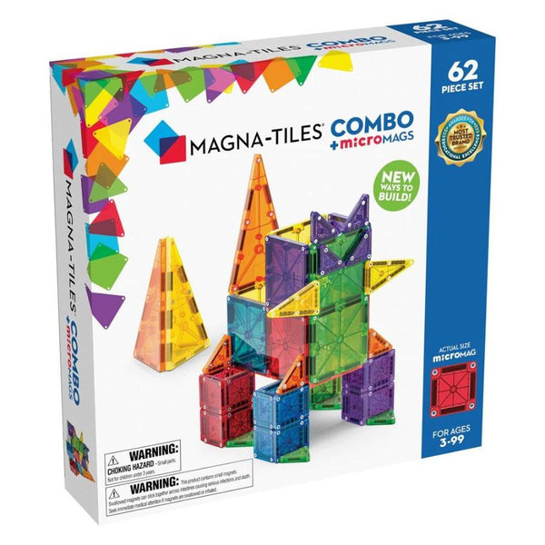 Magna-Tiles Combo+microMAGS 62 Piece Magnetic Construction Set | KidzInc Australia