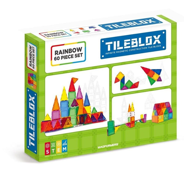 Magformers Tileblox Rainbow 60 Piece Set | Magnetic Tiles | KidzInc Australia 2
