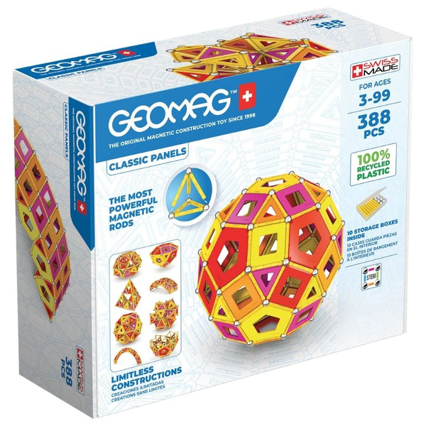 Geomag Masterbox Recycled Plastic Panels Warm Colours 388 Pieces | KidzInc Australia | Educational Toys Online