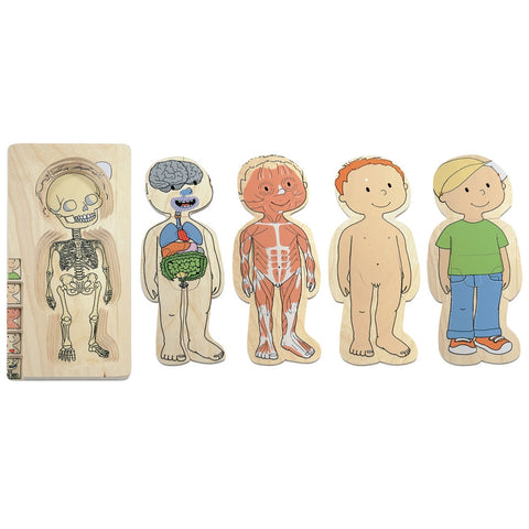 Beleduc - Your Body Boy 5 Layer Wooden Puzzle | KidzInc Australia | Online Educational Toy Store