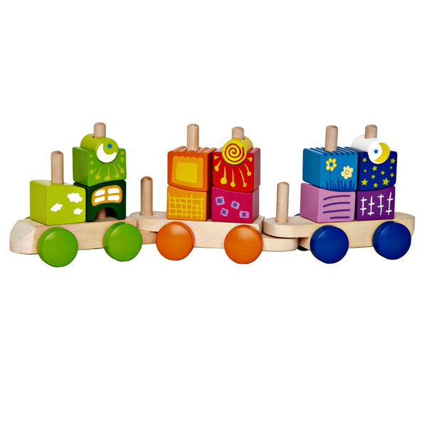 Hape - Fantasia Stacking Block Train | KidzInc Australia | Online Educational Toy Store