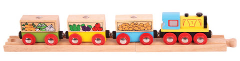 Bigjigs - Fruit and Vegetable Train - 2 pieces | KidzInc Australia | Online Educational Toy Store
