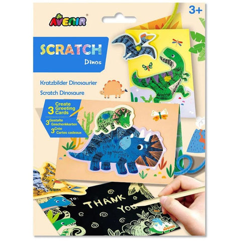 Avenir Scratch Greeting Card Dinos | Scratch Art | KidzInc Australia 