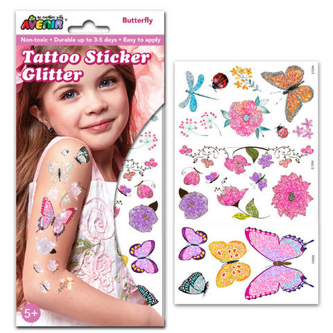 Avenir Tattoo Glitter Sticker Set: Butterfly | KidzInc Australia