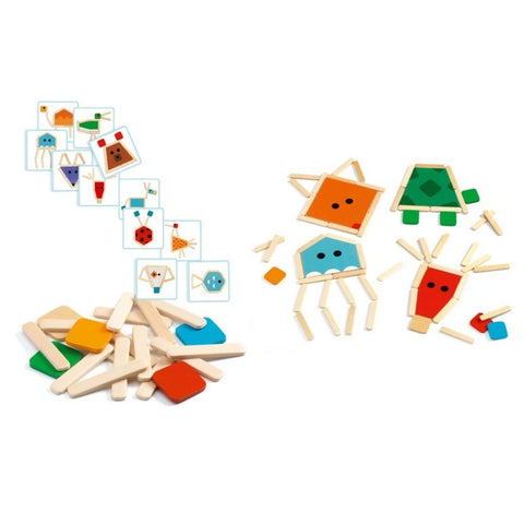 Djeco Stick Basic Wooden Puzzle | KidzInc Educational Toys Online 