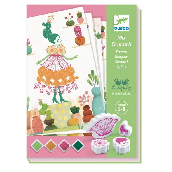 Djeco Flower Girls Stamp Set | Arts and Crafts for Kids | KidzInc Australia