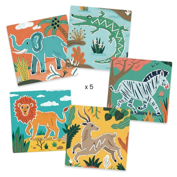 Djeco Wild Animals Stencils | Craft Kit for Kids | KidzInc Australia 2