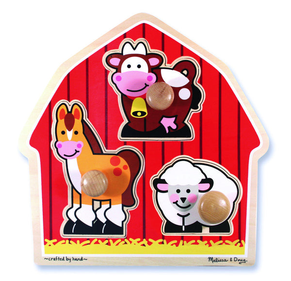 Melissa & Doug Jumbo Knob Puzzle - Barnyard Animals | KidzInc Australia | Online Educational Toy Store
