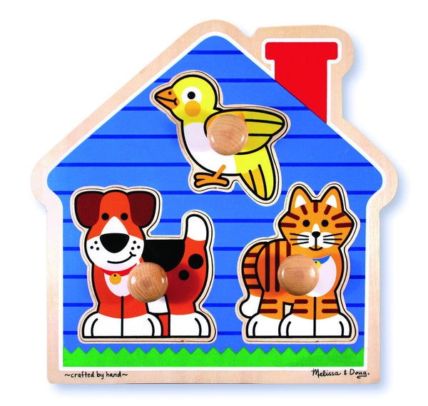 Melissa & Doug Jumbo Knob Puzzle - House Pets | KidzInc Australia | Online Educational Toy Store