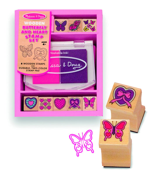 Melissa & Doug - Butterfly and Hearts Stamp Set | KidzInc Australia | Online Educational Toy Store
