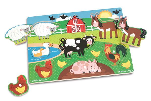 Melissa & Doug Peg Puzzle - Farm | KidzInc Australia | Online Educational Toy Store