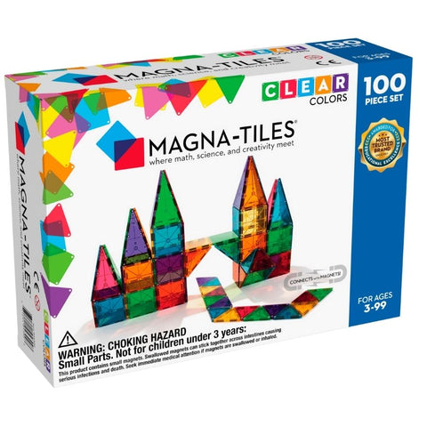 Magna Tiles Clear Colours 100 Piece | KidzInc Australia | Online Educational Toy Store