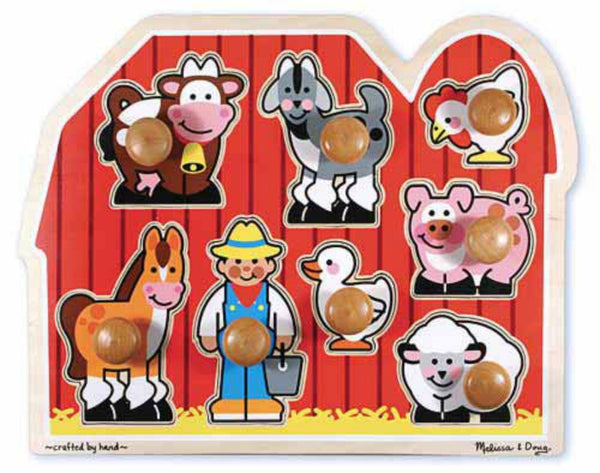 Melissa & Doug Jumbo Knob Puzzle - Large Farm | KidzInc Australia | Online Educational Toy Store