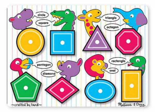 Melissa & Doug Peg Puzzle - Shapes | KidzInc Australia | Online Educational Toy Store