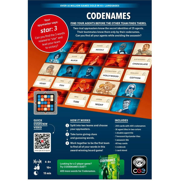 Codenames 2025 Refresh – Clever Word Party Game by CGE | KidzInc Australia 2