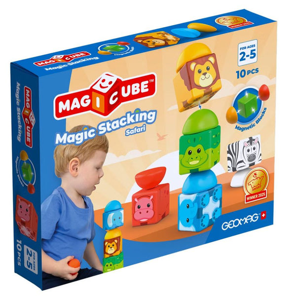 Geomag Magicube Stacking Safari 10 Pcs | Magnetic Blocks | KidzInc Australia