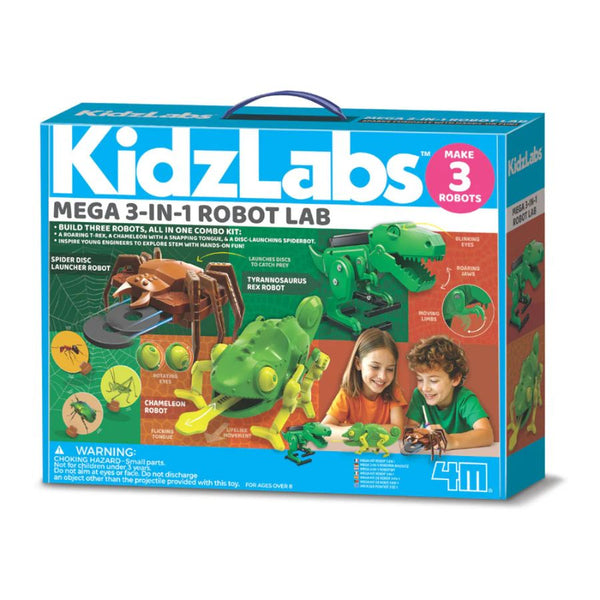 4M KidzLabs Mega 3-in-1 Robot Lab STEM Building Kit | KidzInc Australia