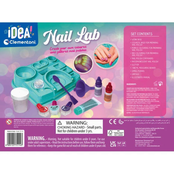 Clementoni Nail Lab Science Kit – Glow & Glitter | Creative STEAM Fun | KidzInc Australia 5