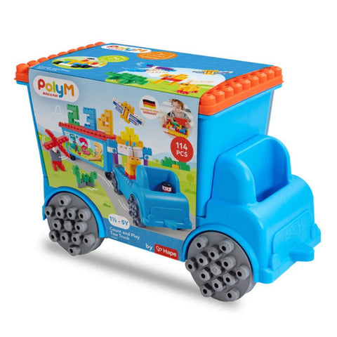 PolyM Count & Play Tow Truck 114 pieces Soft Building Blocks | KidzInc Australia