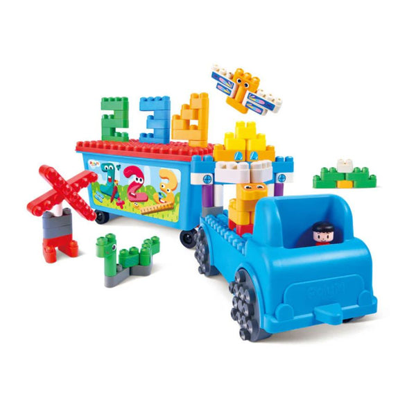 PolyM Count & Play Tow Truck 114 pieces Soft Building Blocks | KidzInc Australia 4