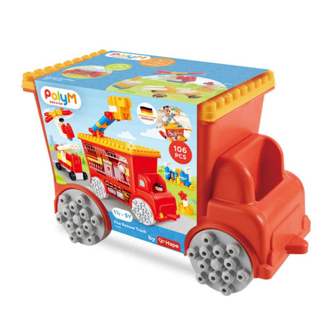 PolyM Fire Rescue Truck 106pc Soft Building Blocks Set | Toddler Toys | KidzInc Australia 3