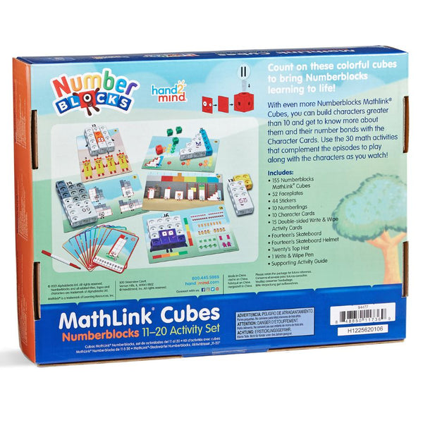 Hand2mind Blocks hand2mind Numberblocks MathLink Cubes 11-20 Activity Set | KidzInc