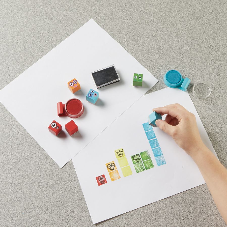Stampoline 4 Pattern hand2mind Numberblocks Stampoline Park Stamp Activity Set | KidzInc