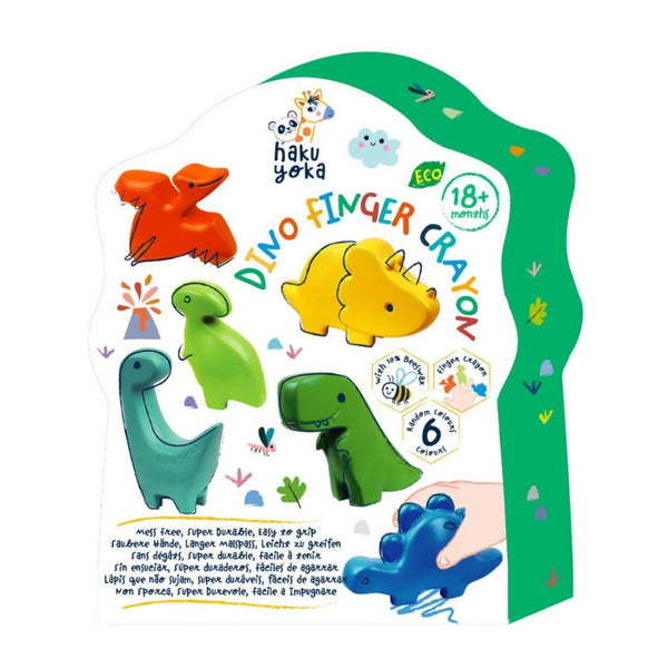 Haku Yoka Dino Finger Crayons | Beeswax Crayons 18 months + | KidzInc Australia