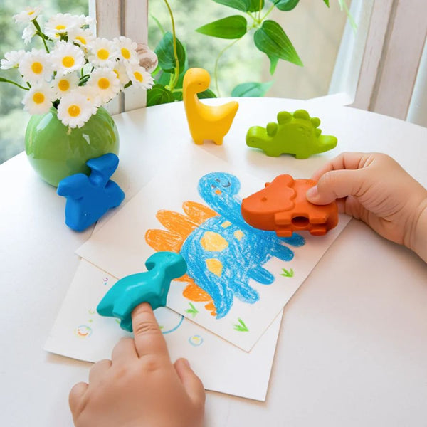 Haku Yoka Dino Finger Crayons | Beeswax Crayons 18 months + | KidzInc Australia 3