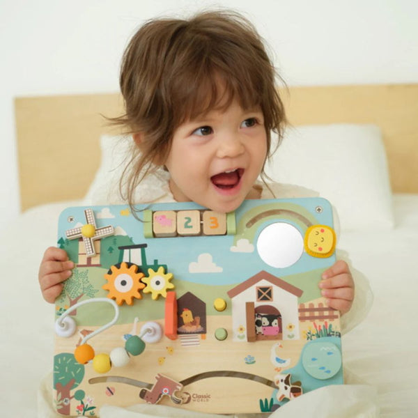 Classic World - Farm Busy Board | Toddler Sensory Learning Toy | KidzInc Australia 2