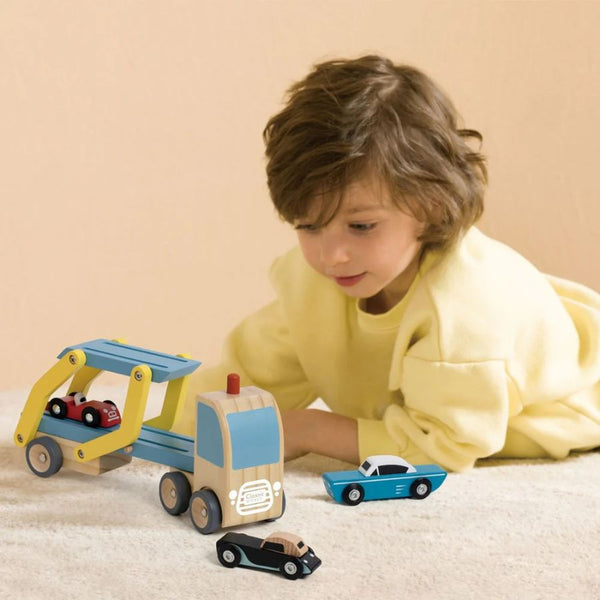Classic World Wooden Car Transporter Truck – Pretend Play (18 months+) | KidzInc Australia 3