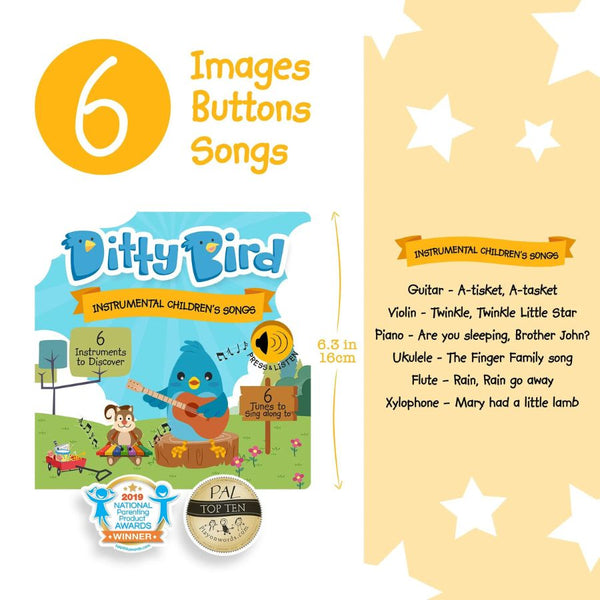 Ditty Bird Instrumental Children's Songs Board Book| KidzInc Australia 4