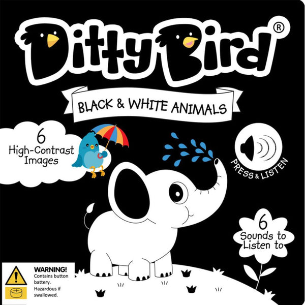 Ditty Bird Black & White Animals Board Book for Babies | KidzInc Australia