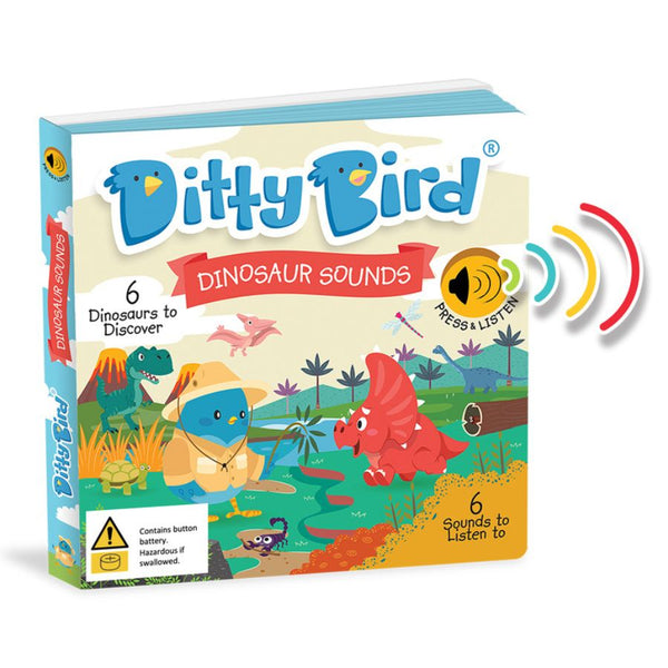 Ditty Bird Dinosaur Sounds Board Book | KidzInc Australia 2