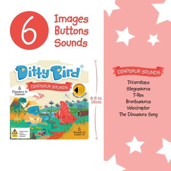 Ditty Bird Dinosaur Sounds Board Book | KidzInc Australia 3