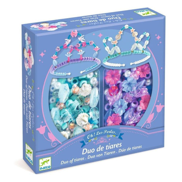 Djeco Duo of Tiaras Blue & Purple Bead Kit – Creative Craft Set | KidzInc Australia