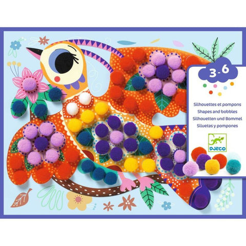 Djeco Pompom Collage Craft Kit | Fun & Sensory Craft Activity for Kids