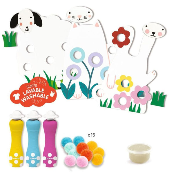 Djeco Dots and Pompoms In the Grass | Toddler Craft 18m+ | KidzInc Australia 7