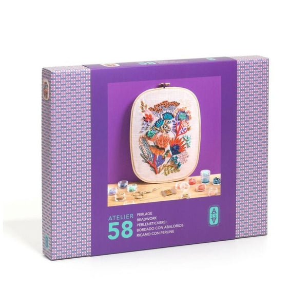 Djeco Atelier 58 Floral Beadwork Embroidery Kit | Ages 15+ | KidzInc Australia