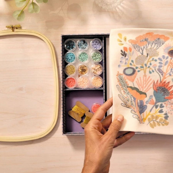 Djeco Atelier 58 Floral Beadwork Embroidery Kit | Ages 15+ | KidzInc Australia 6