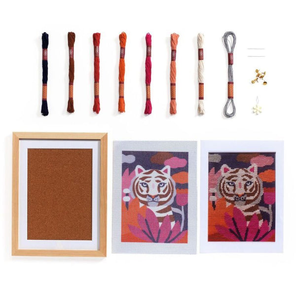 Djeco Atelier 64 Tiger Needlepoint Kit | Beginner Craft Set 15 Years + | KidzInc Australia 8