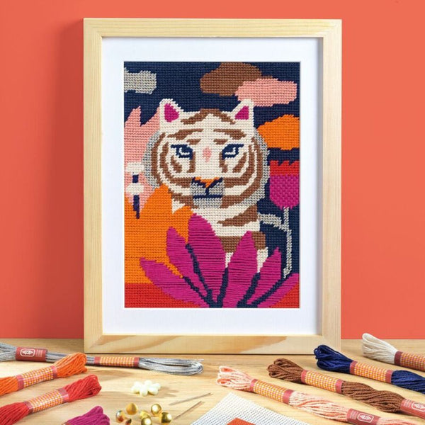 Djeco Atelier 64 Tiger Needlepoint Kit | Beginner Craft Set 15 Years + | KidzInc Australia 6