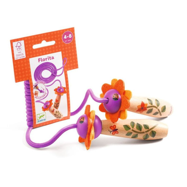 Djeco Florita Skipping Rope | Adjustable Kids Rope | 4 Years + | KidzInc Australia