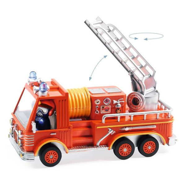 Djeco Captain Fire Crazy Motors – Metal Fire Truck Toy | KidzInc Australia