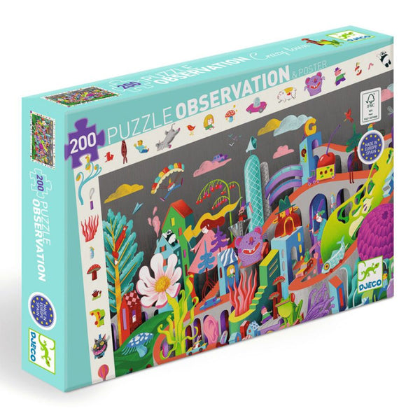 Djeco Crazy Town 200 piece Observation Puzzle | KidzInc Australia 4