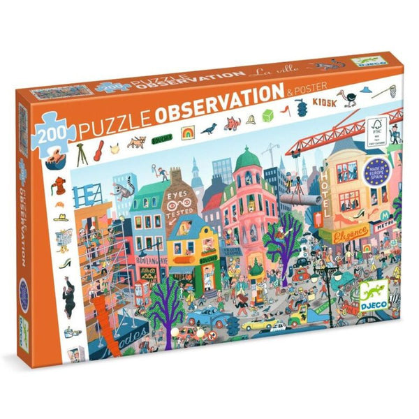 Djeco The City 200 piece Observation Puzzle | Learning Through Play | KidzInc Australia