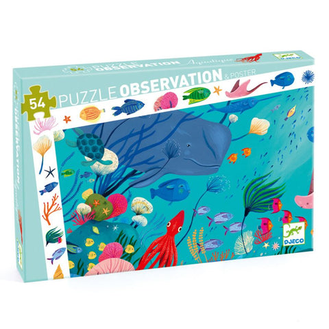 Djeco Aquatic 54-Piece Observation Puzzle | Underwater Adventure | KidzInc Australia