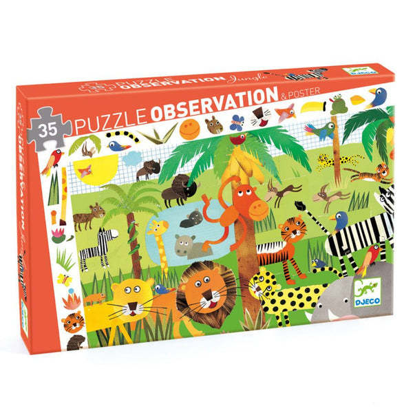 Djeco Jungle 35-Piece Observation Puzzle | Learn & Explore | KidzInc Australia