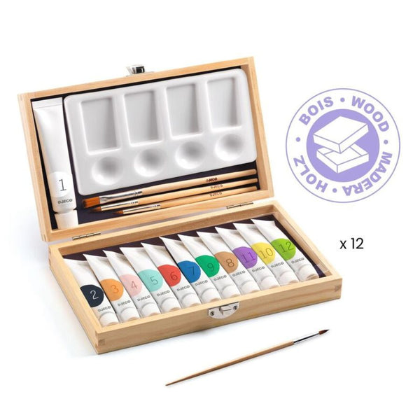 Djeco Artist's Box with 12 Gouache Tubes | KidzInc Australia